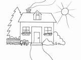 Coloring Homes Houses Pages House Basic sketch template