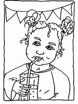 Limonade Meisje Drinkt Drinken Kleurplaten sketch template