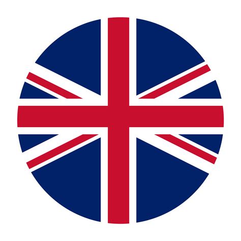 united kingdom flat rounded flag icon  transparent background