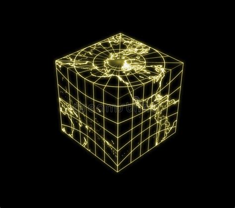 cubic globe earth cube square stock illustration illustration