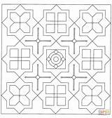 Coloring Mandala Square Pages Drawing Printable sketch template