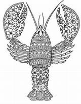Coloring Lobster Zentangle Preview sketch template