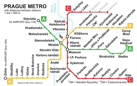 prague metro map  distances  stations  flickr
