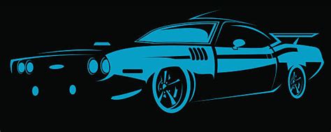 Best Stencil Muscle Car Hot Rod Car Illustrations Royalty Free Vector
