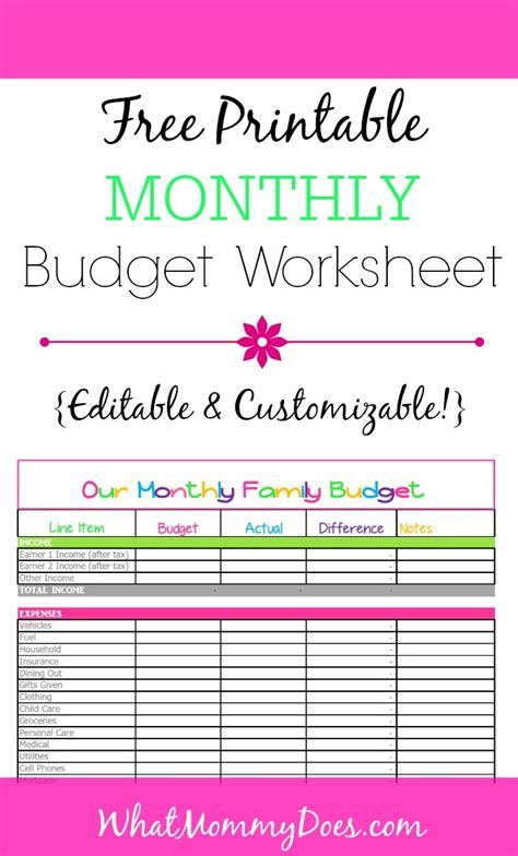 budget template monthly   reason   love budget