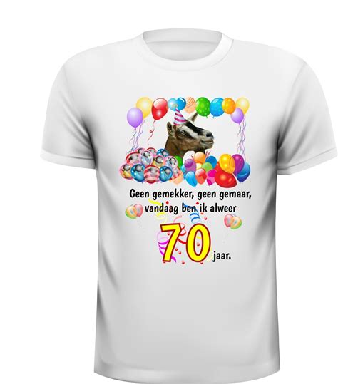 shirt leeftijd verjaardag zeventig jaar full colour