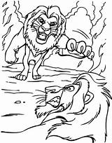 Coloring King Lion Scar Simba Pages Disney Colouring Uncle Sheets Fights Vs Against Mufasa Defeat Become Fun His Drawings Printable sketch template