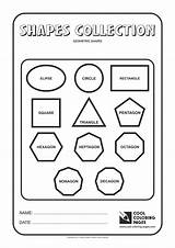 Shapes Geometric Kids Coloring Pages Cool Printable Geometry Shape Collection Template sketch template