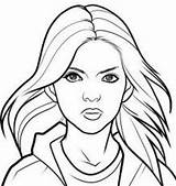 Coloring Face Pages Girl Portrait Kids Hunger Games Human Drawing Printable Woman People Faces Girls Color Realistic Carrie Underwood Print sketch template