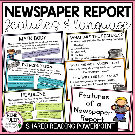 features   newspaper report powerpoint guided teaching formative