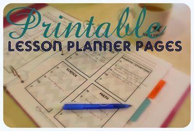 printable lesson planner pages    purpose