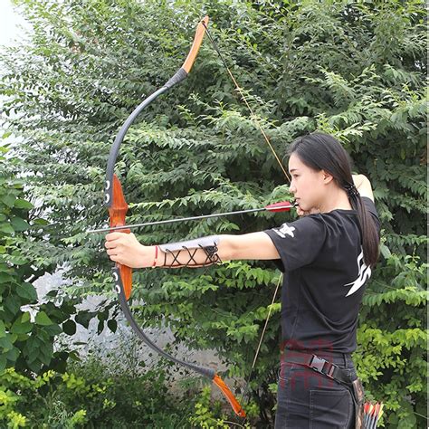 lbs hunting bow wooden recurve bow american archery bow  hunting shooting outdoor