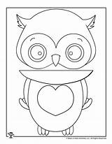 Valentine Bag Paper Owl Puppet Puppets Coloring Craft Valentines sketch template