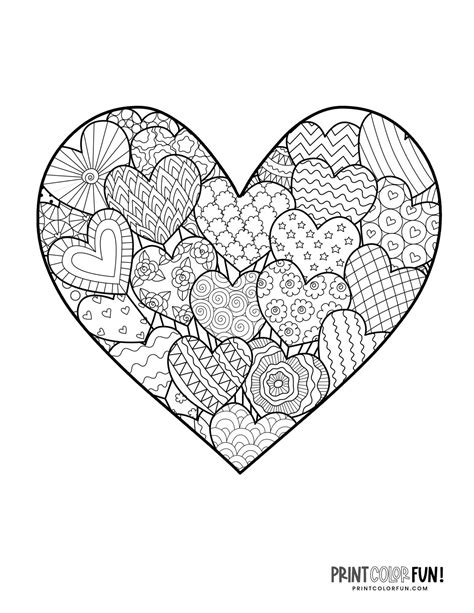 zen doodle heart coloring pages coloring page print color fun