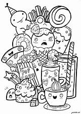 Doodling Coloriage Adulti Erwachsene Malbuch Fur Adultos Justcolor Sodas Pizzas étranges Délicieuses Créatures Sucrées Frites Coloriez Toutes Nama Vexx Coloringhome sketch template