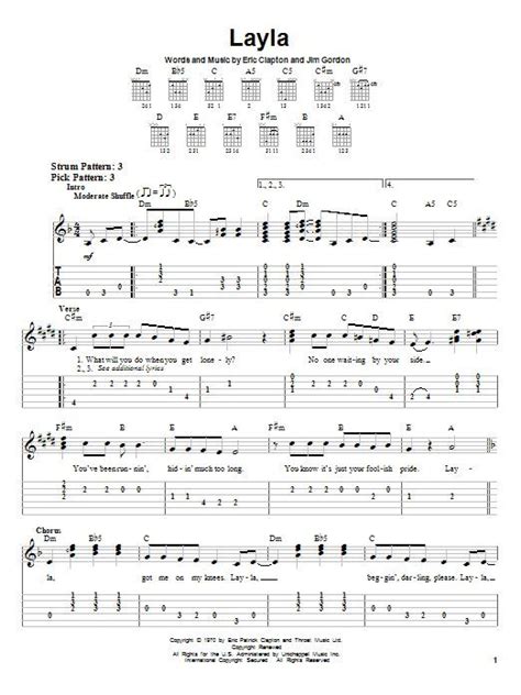 layla by eric clapton easy guitar tab guitar instructor guitar
