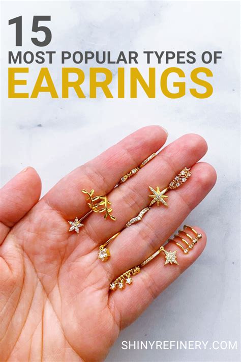 popular types  earrings  examples   shiny refinery