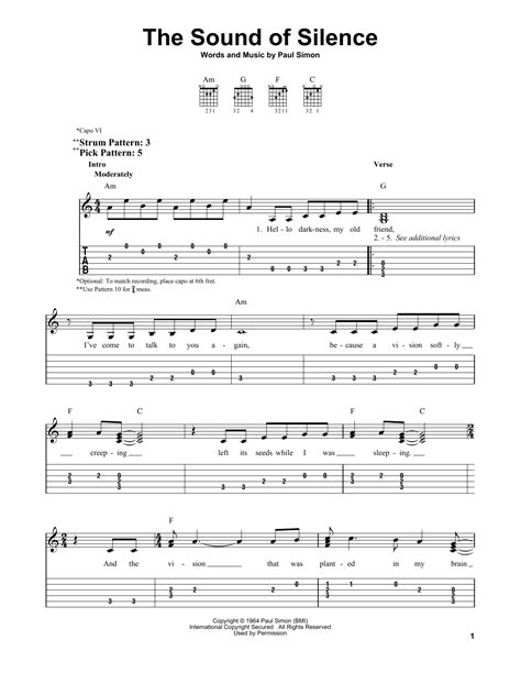 Sound Of Silence Guitar Chords