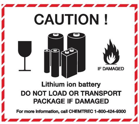 printable lithium ion battery label
