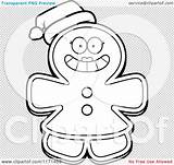 Christmas Dltk Coloring Gingerbread Woman Clipart Santa Pages Mascot Wearing Cartoon Hat Yourself Crafts Make Man Outlined Vector Clipground sketch template