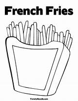 French Fries Pages Coloring Template sketch template