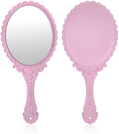 vintage handheld mirror small hand held decorative mirrors  face makeup embossed flower