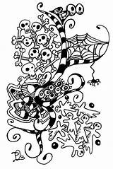 Zentangle Halloween Zentangles Patterns Drawings Doodle Doodles Tangle Zen Boo Coloring sketch template