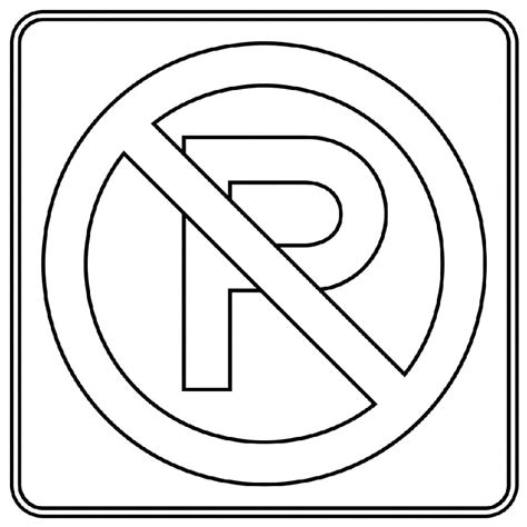 parking sign coloring page  print  color