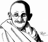 Gandhi Mahatma Outline Clipartmag Drawing Sketch sketch template