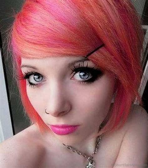 image result for emo girl pink short emo hair short hair color emo hair