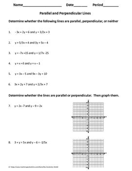 algebra  parallel  perpendicular lines worksheet worksheet list
