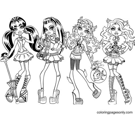 monster high coloring pages  printable coloring pages