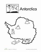 Continents Coloring Worksheets Antarctica Color Kids Seven America Map Geography Worksheet Norte Terre Education Jour La Printable Pages Monde Du sketch template