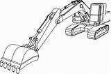Excavator Excavadora Pala Bobcat Excavadoras Bocetos Coloringhome Excavador Ilustración Aislado sketch template