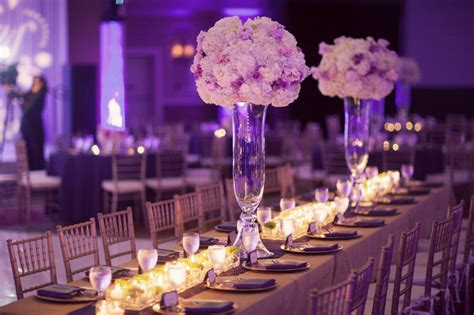 Purple Wedding Centerpieces With Stylish Wedding Centerpieces And Table