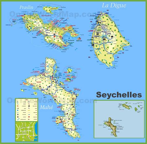 large detailed tourist map  seychelles  hotels ontheworldmapcom