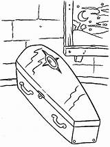 Coloring Coffin Casket sketch template