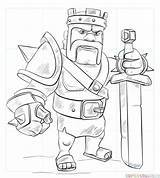 Barbarian Clash Clans Drawing Draw King Royale Drawings Step Coc Do Cartoon Wars Tracing Star sketch template