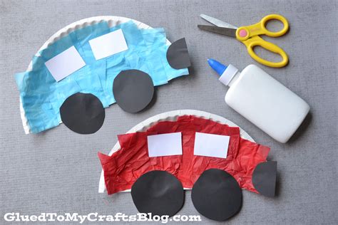 paper plate cars kid craft