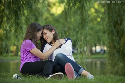sweet moment between a lesbian couple in the park