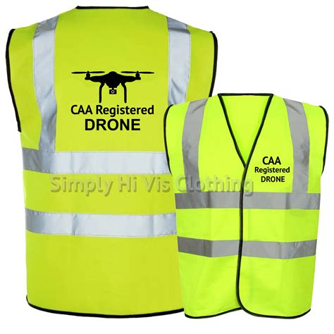 drone caa registered pre printed  vis safety vest   tabard waistcoat simply  vis