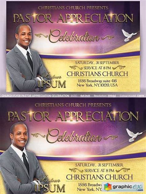 church flyer pastor appreciation   vector stock image photoshop icon