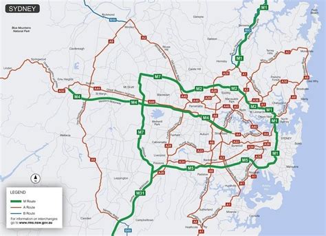 sydney toll roads map map  sydney toll roads australia