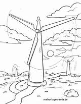 Malvorlage Windrad Energie Windkraftanlage Ausmalbild Umweltschutz Windenergie Mewarnai Kincir Angin Turbine Nachhaltigkeit Windkraft sketch template