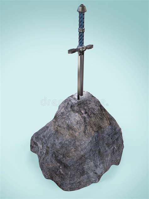 Sword Excalibur King Arthur Stuck In The Rock Stone