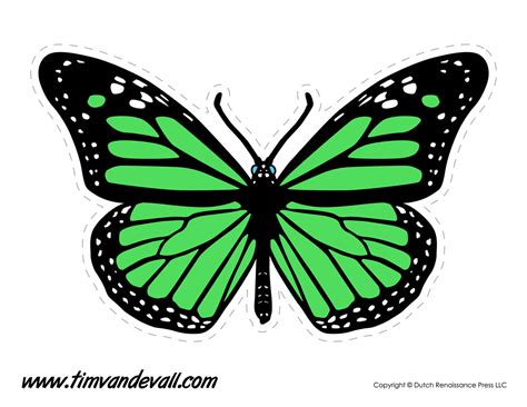 green butterfly tims printables