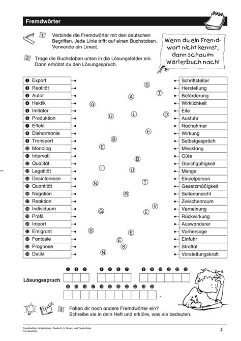 deutsch arbeitsblaetter sekundarstufe  lehrerbuero