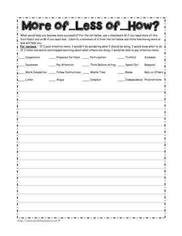 behavior worksheet worksheets