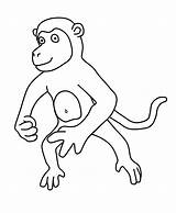 Monkey Coloring Pages Printable Kids Bestcoloringpagesforkids sketch template