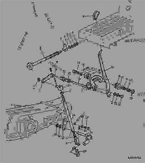 rockshaft control lever  sound gard body  tractor john deere  tractor